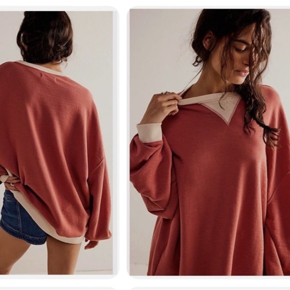 NWOT Free People We The Free | Classic Crew Colorblock Sweatshirt | Small - Picture 6 of 16